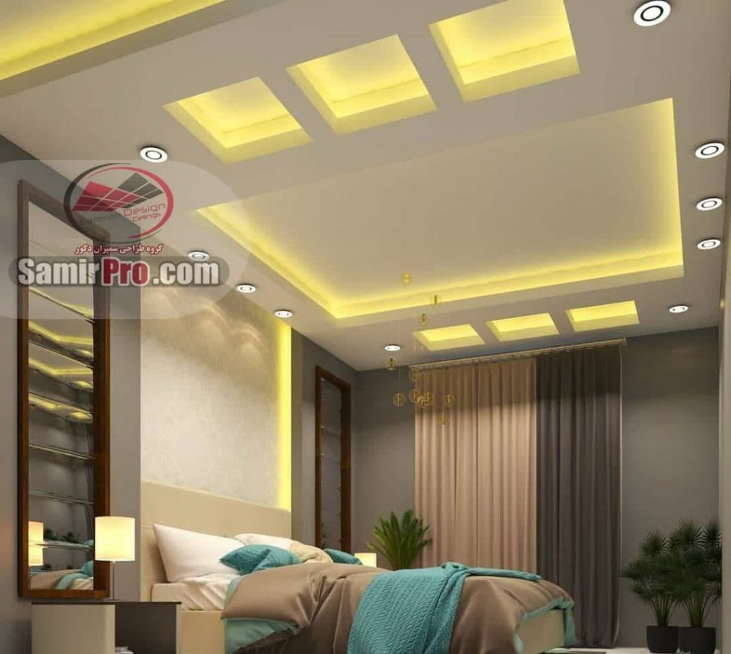 نورپردازی سقف اتاق خواب