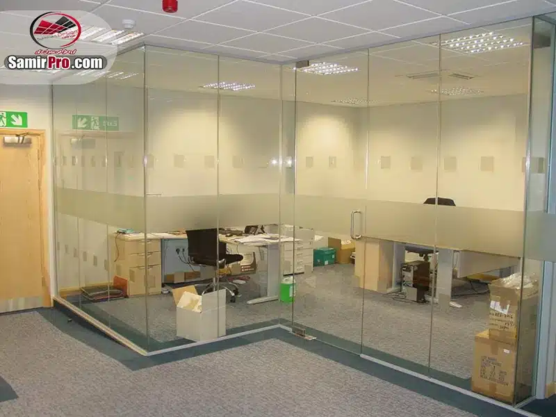 دیوار کاذب شیشه ای دفتر کار