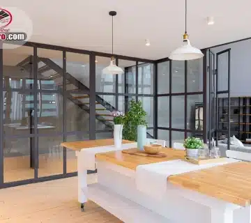 دیوار کاذب شیشه ای فضایی مدرن و لوکس برای خانه و محل کار