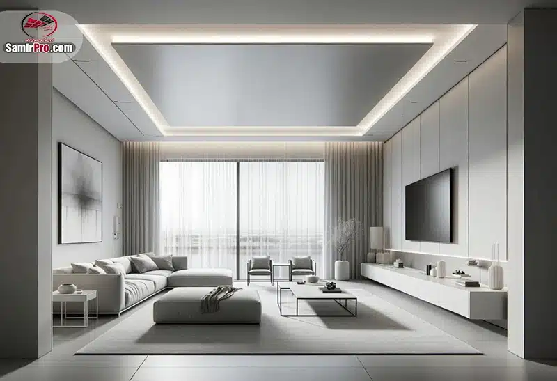 ایده طرح سقف مینیمال سالن پذیرایی