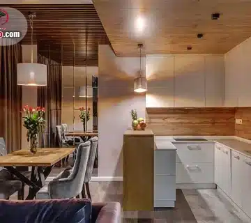 ایده خلاقانه برای استفاده از سقف کاذب چوبی در دکوراسیون روستیک