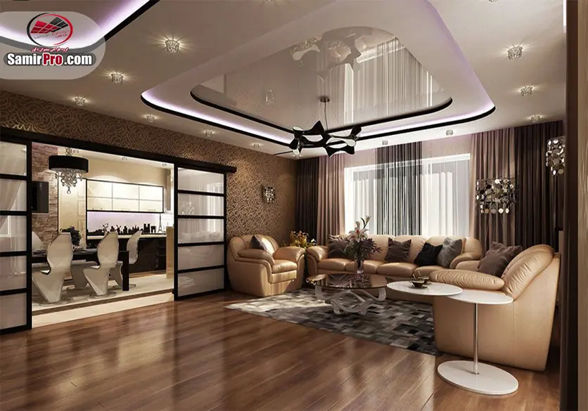 ترکیب سقف کاذب و دیوارپوش