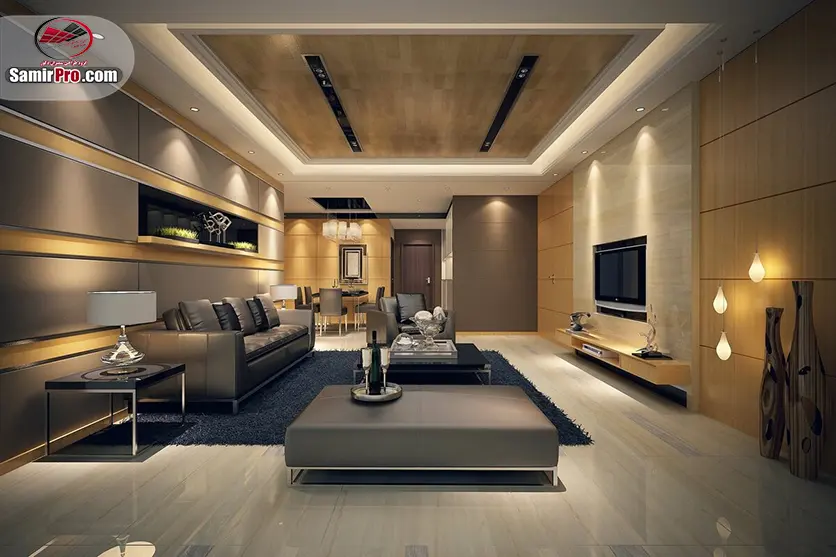 ترکیب سقف کاذب و دیوارپوش